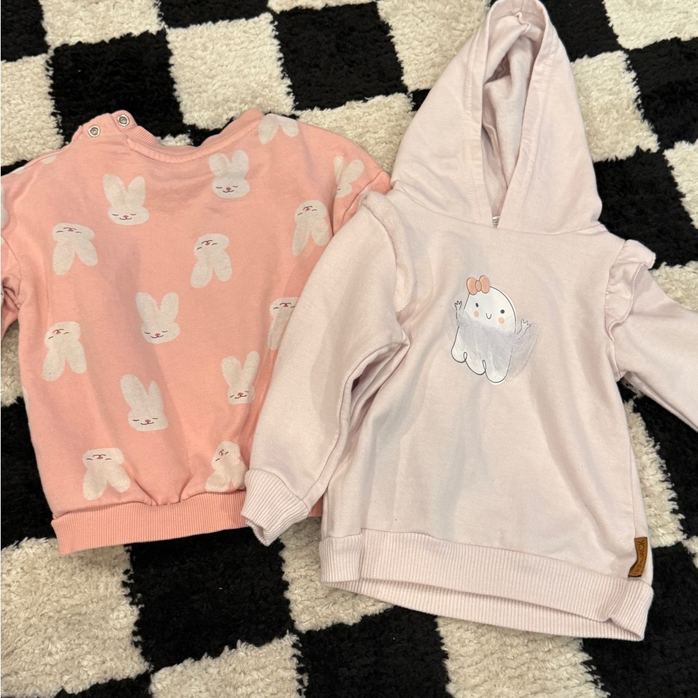 Pink Bunny Print Kids Sweatshirt